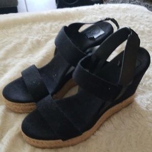 Tory Burch black wedge sandals